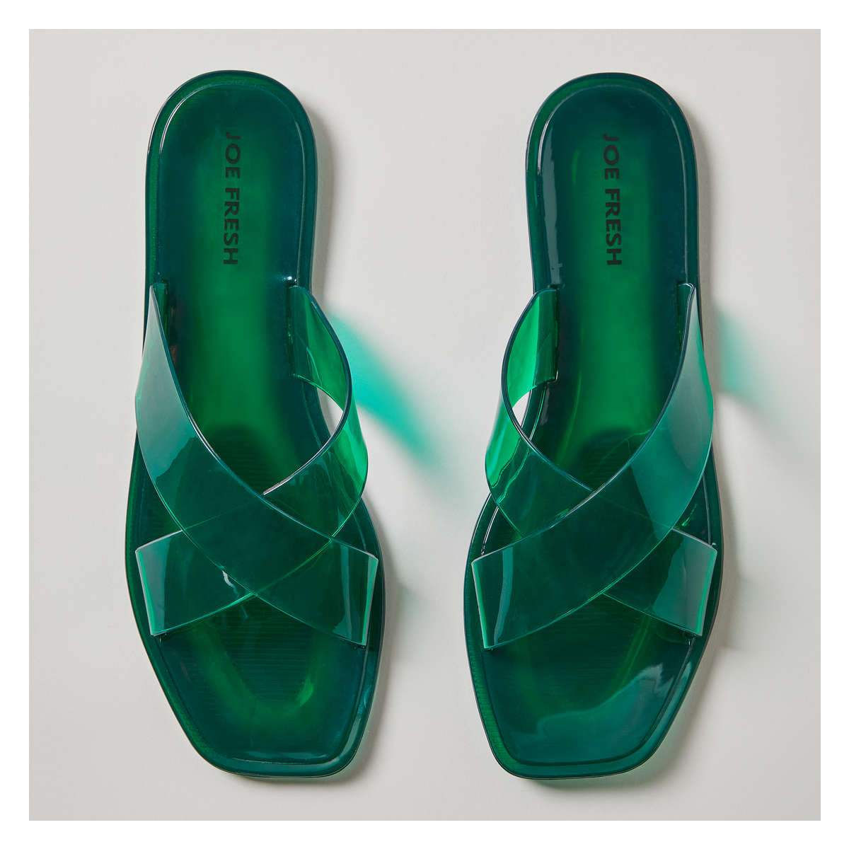 Jelly Slides in Dark Green from Joe Fresh